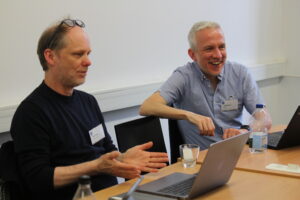 Oliver Vaupel and David Swallow during the workshop discussions. 