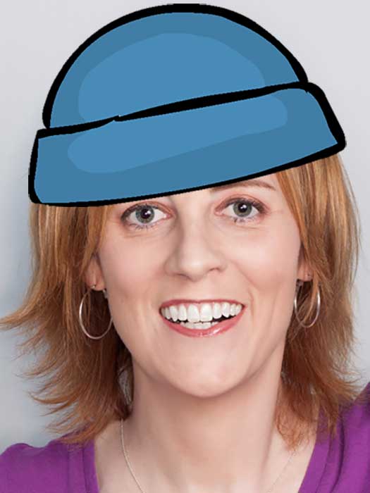 Ashley Bischoff, who “caught the dreaded lurgy” and settled for an existing photo with cartoon blue beanie.