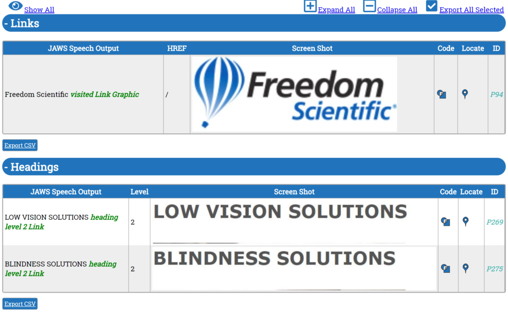 A filtered Full Page Report showing only 3 selected rows.