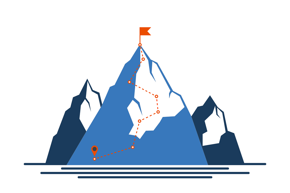 successful path up a mountain illustration