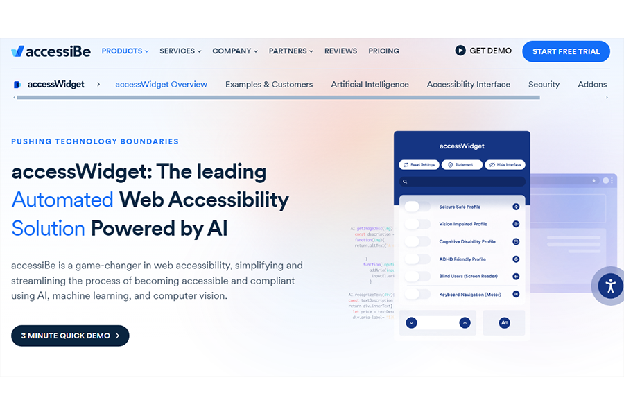 accessWidget landing page