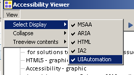 'view' menu with display, collapse and treeview contents sub menus.