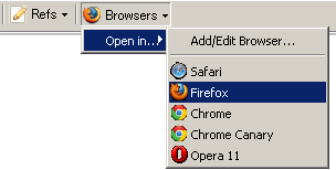WAT browser menu