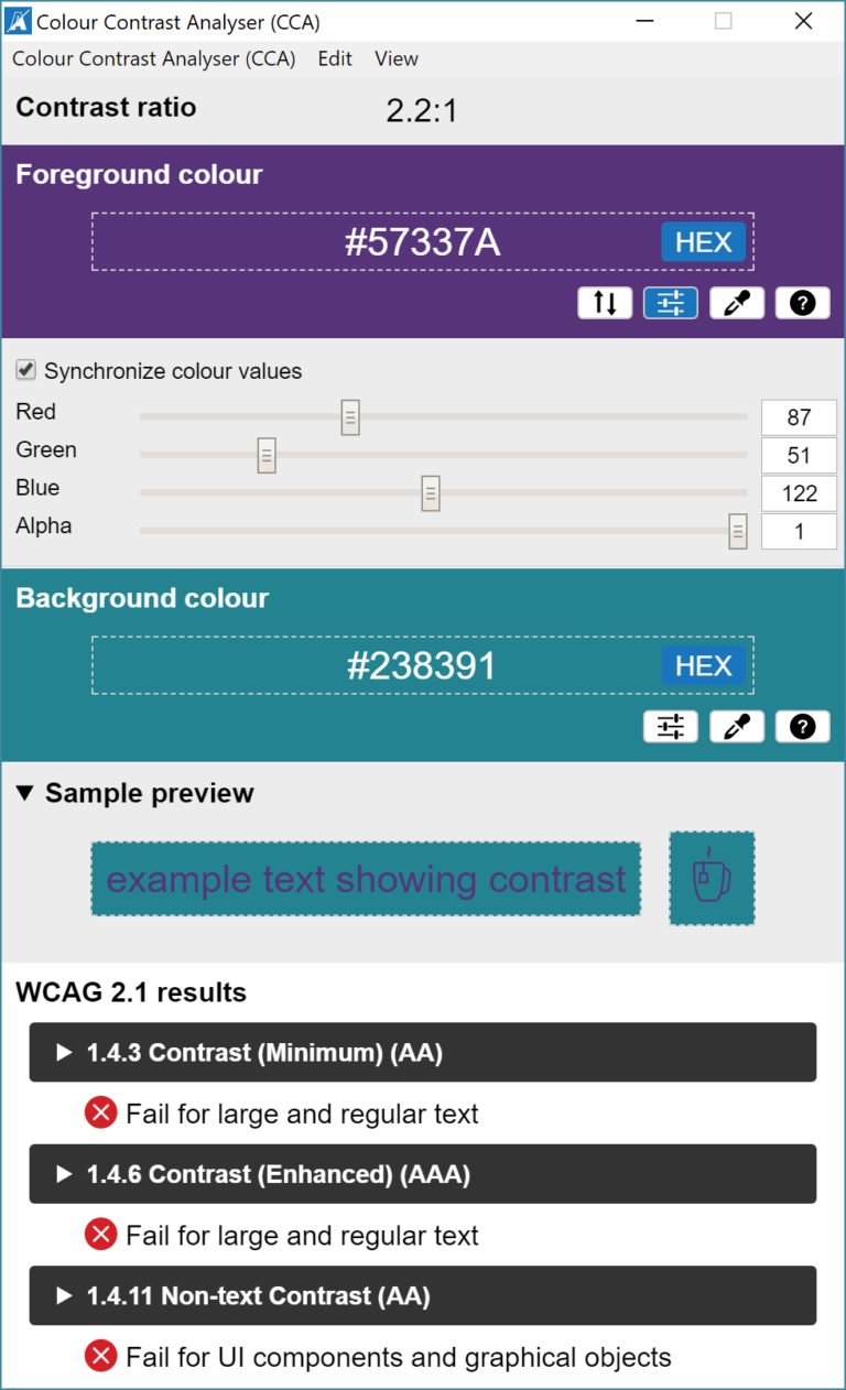 Color Contrast Checker TPGi