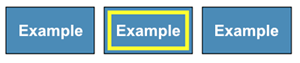 Three Example buttons, middle one has yellow inner border