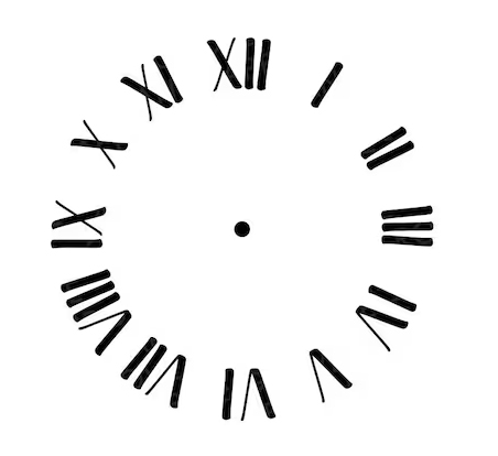 a clock face with roman numerals