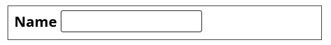 A text input field with a visible text label of 'Name'. 