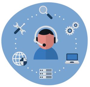 illustration depicting an accessibility support engineer