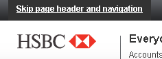 HSBC home page partial screenshot