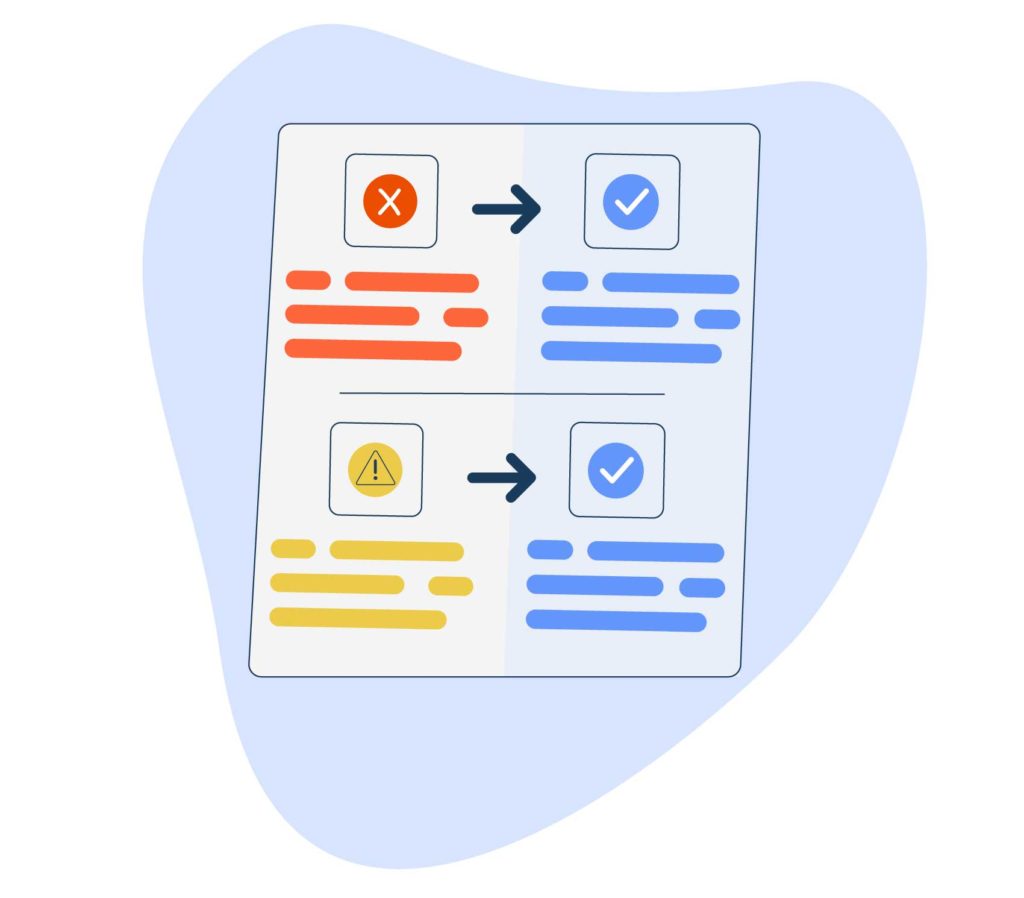 illustration showing an example of solutions to accessibility website problems