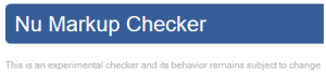 W3C Nu Markup checker