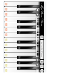 Piano keyboard, sideways