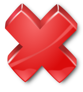 Red cross (x) mark