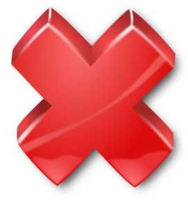 Red cross (x) mark