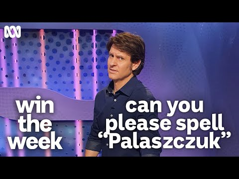 A spelling question on a quiz show that spells the answer.