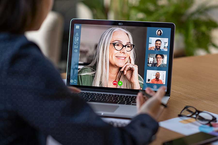 a group video call on a computer