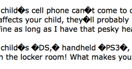 Sample of PDF  where single and double quotation marks could not be rendered and have been replaced by question marks.