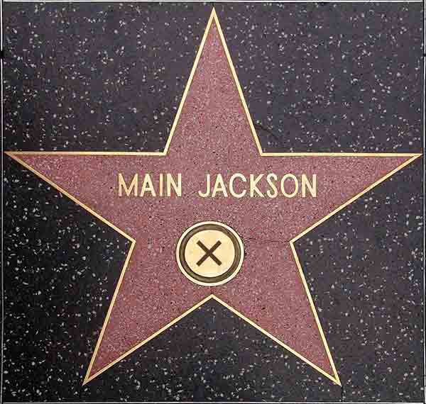 A star on the Walk of Fame with the name Main Jackson.