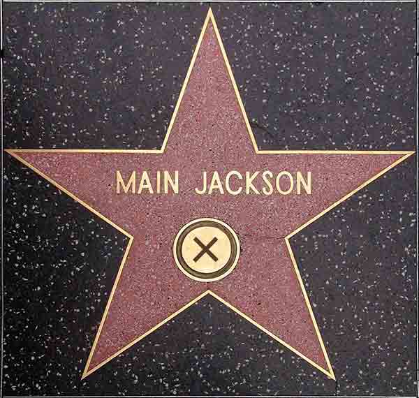A star on the Walk of Fame with the name Main Jackson.
