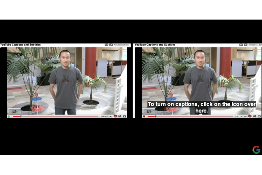 Screenshot of YouTube Captioning